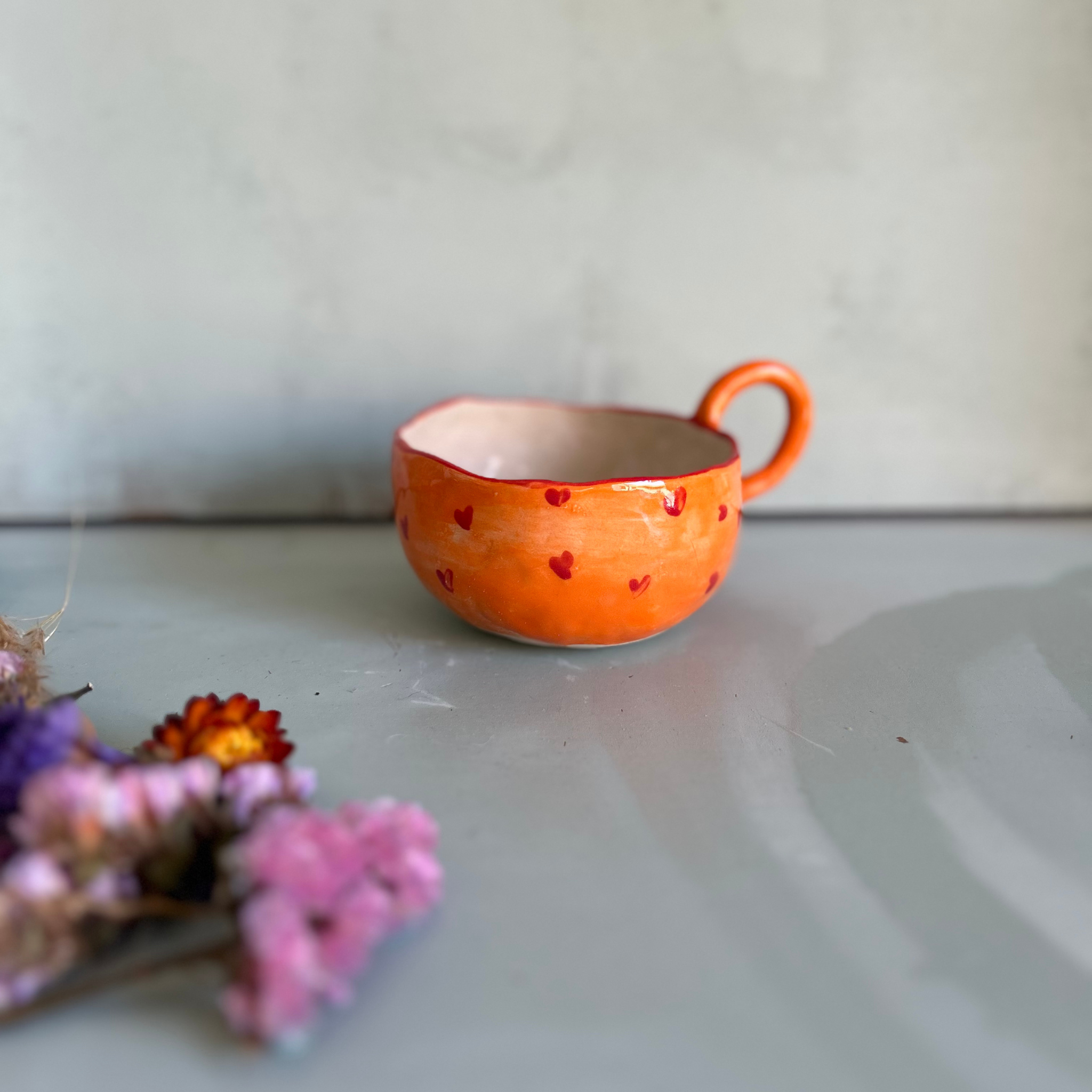 Taza Naranja coleccion "Latidos del Corazón" - Imagen 4