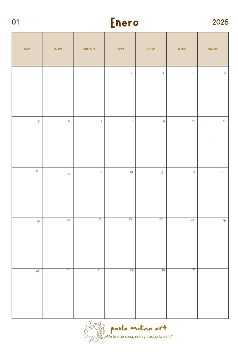 Calendario 2026 ilustrado A4 – Arte original en papel 300g - Imagen 3
