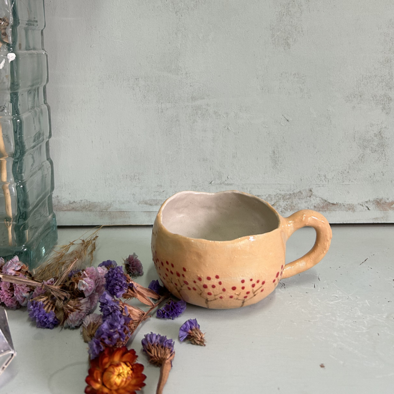 🌾 TAZA DE GRES ARTESANAL – “GRACIAS, GRACIAS, GRACIAS” - Imagen 5