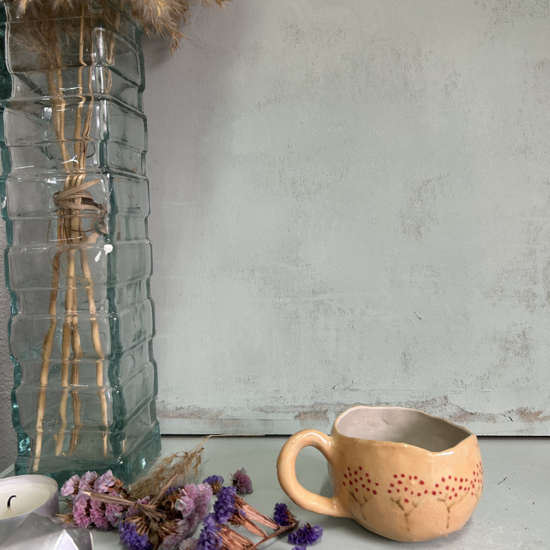 🌾 TAZA DE GRES ARTESANAL – “GRACIAS, GRACIAS, GRACIAS” - Imagen 4